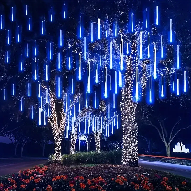 USB Christmas Meteor Shower Lights, Outdoor Garden Lights, 192pcs LED