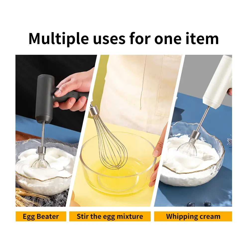 Wireless Electric Food Mixer Portable 3 Speeds Egg Beater