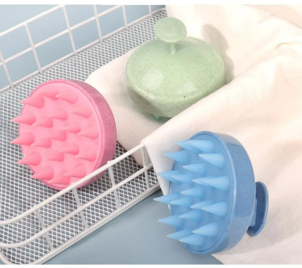 Silicone Shampoo Brush Head Scalp Massage Comb