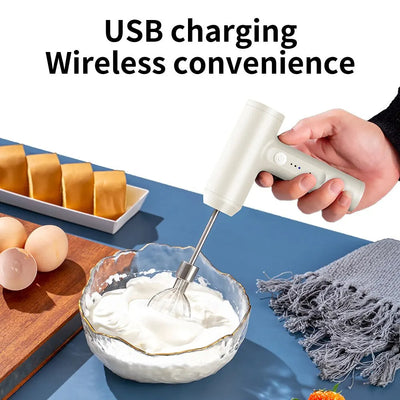 Wireless Electric Food Mixer Portable 3 Speeds Egg Beater