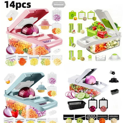 Kitchen vegetable cutter Multi-functional home vegetable cutter  14pcs