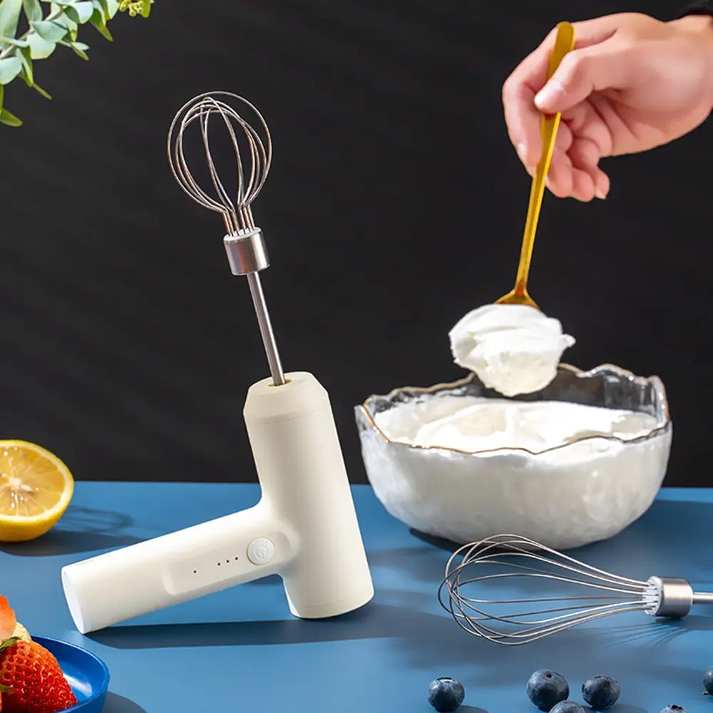 Wireless Electric Food Mixer Portable 3 Speeds Egg Beater