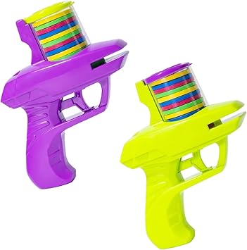 Pack of 2 Foam Disc Launcher Flying Disc Handheld Shooter Game ( 10 Disc )