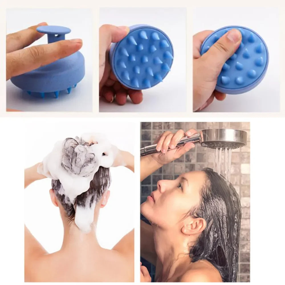 Silicone Shampoo Brush Head Scalp Massage Comb