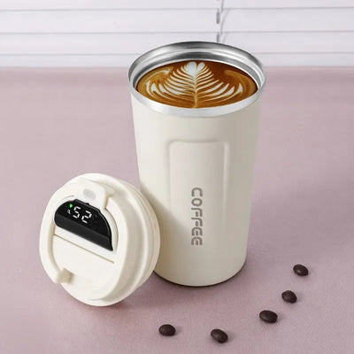 Stainless Steel Coffee Cup Temperature Display Vacuum Flask Thermal